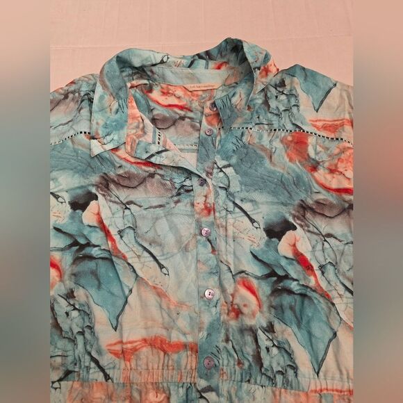 Soft Surroundings Blue Marble Shirt Dress Plus Size 3x - Picture 5 of 10